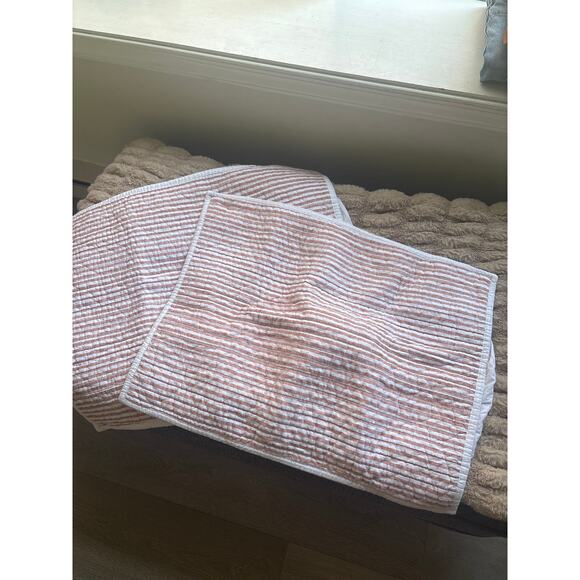 Threshold Standard Reversible Cotton Stripe Quilt Sham Pillow Cover Terracotta - Picture 4 of 8